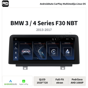 Multimedija Linux OS BMW 3 4 Series 2013-2017 F30 NBT CarPlay, AndroidAuto