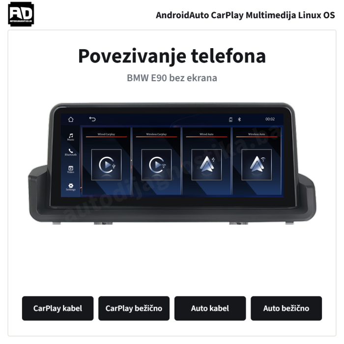 BMW E90 Without screen 05-12Y 10.25inch - 02-povezivanje BMW E90 Without screen 05-12Y 10.25inch - 02-povezivanje