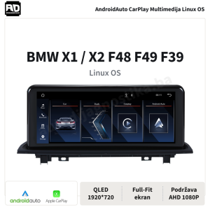 Multimedija Linux OS BMW X1 X2 F48 F49 F39 CarPlay, AndroidAuto