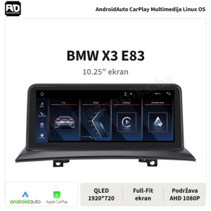 Multimedija Linux OS BMW X3 E83 CarPlay, AndroidAuto